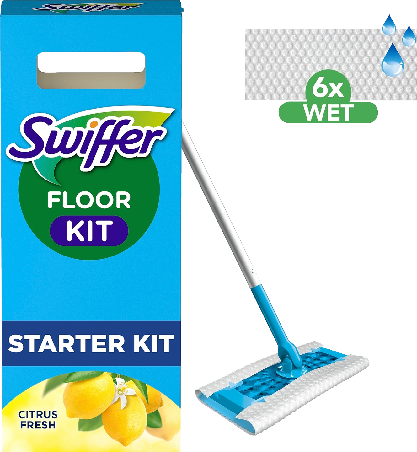 Swiffer moppi ja 6 puhdistusliinaa