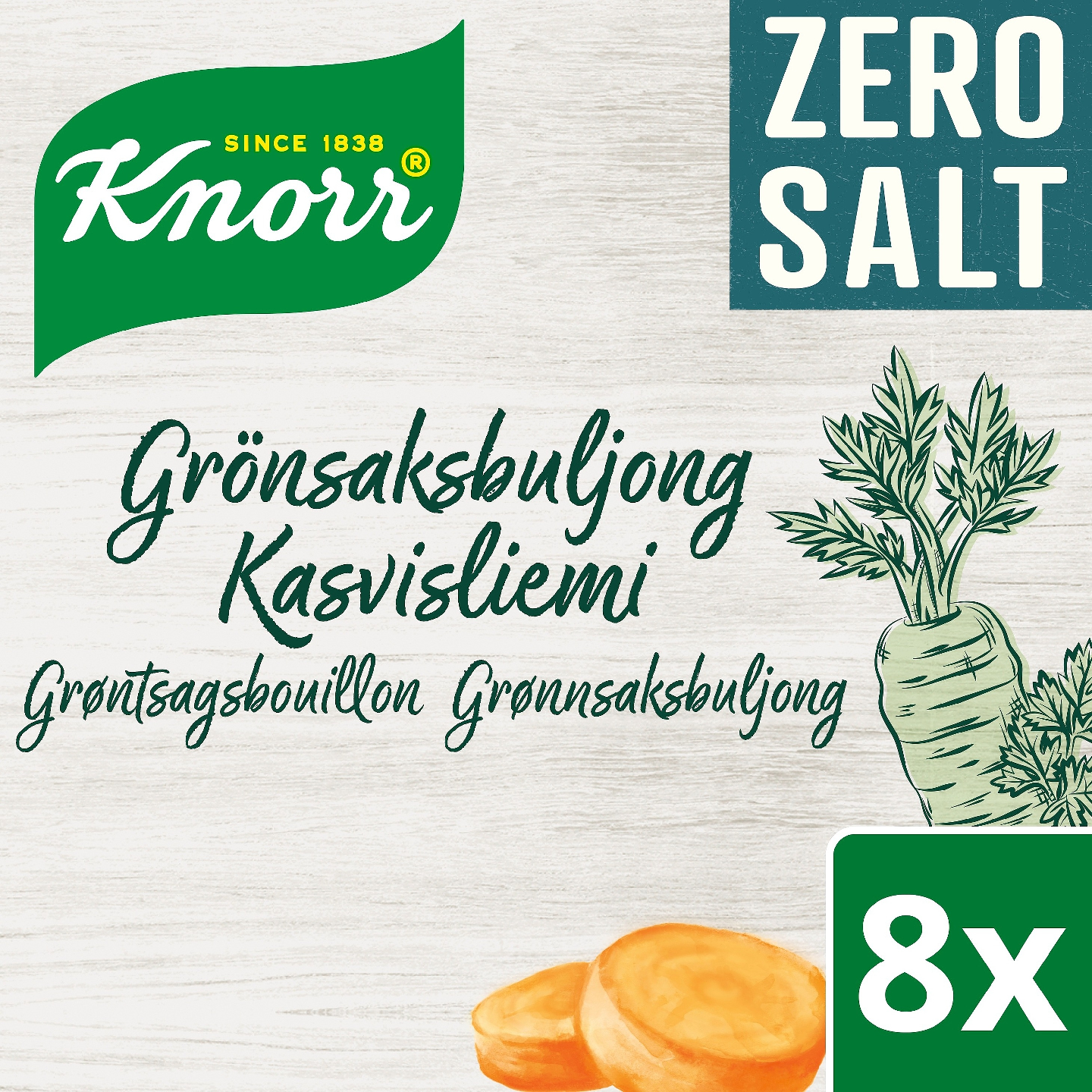 Knorr Liemikuutio Zero Salt Kasvis 8x9g