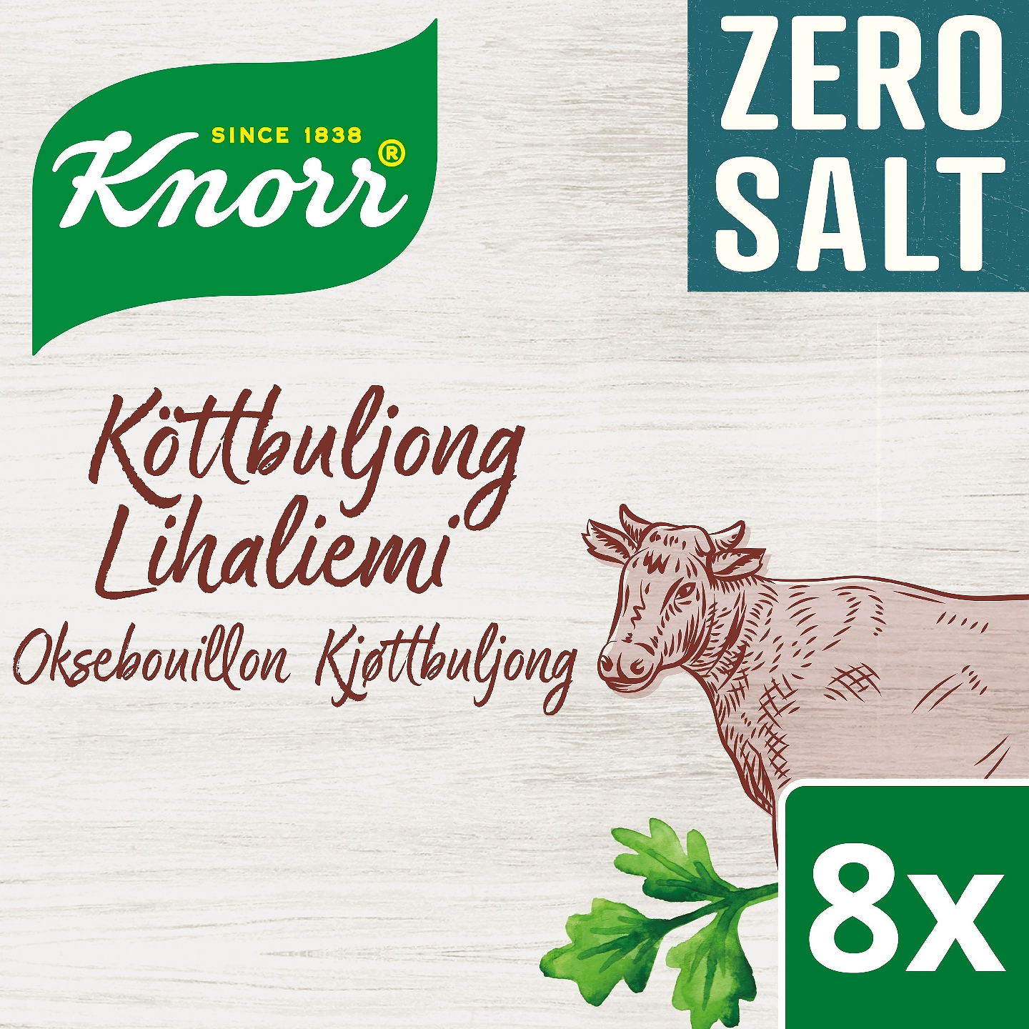 Knorr Liemikuutio Zero Salt Liha 8x9g