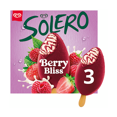Solero  Berry Bliss Jäätelö Monipakkaus  270 ML 3kpl