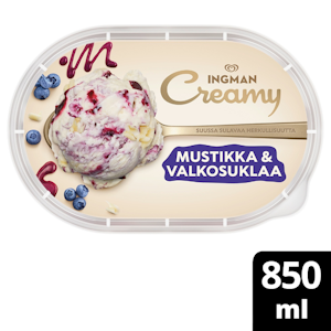 Ingman Creamy 850ml mustikka-valkosuklaa