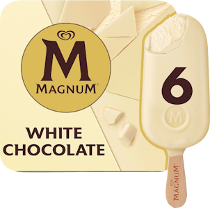 Magnum White Chocolate Jäätelö Monipakkaus 600ml/441g 6kpl