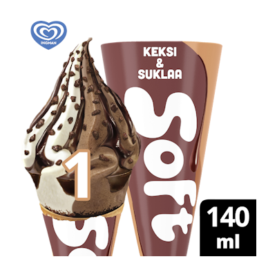 Ingman Soft Keksi ja Suklaa Jäätelö 140ml/81g