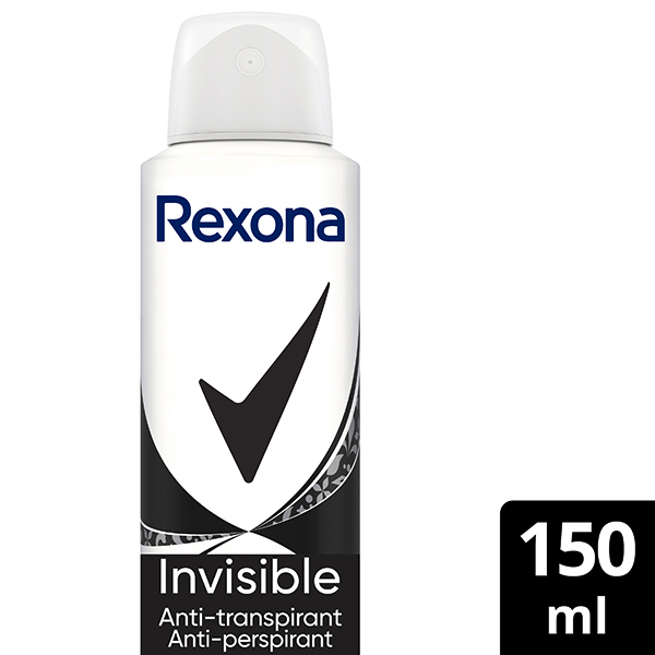 Rexona deo spray 150ml Women Invisible for Black White