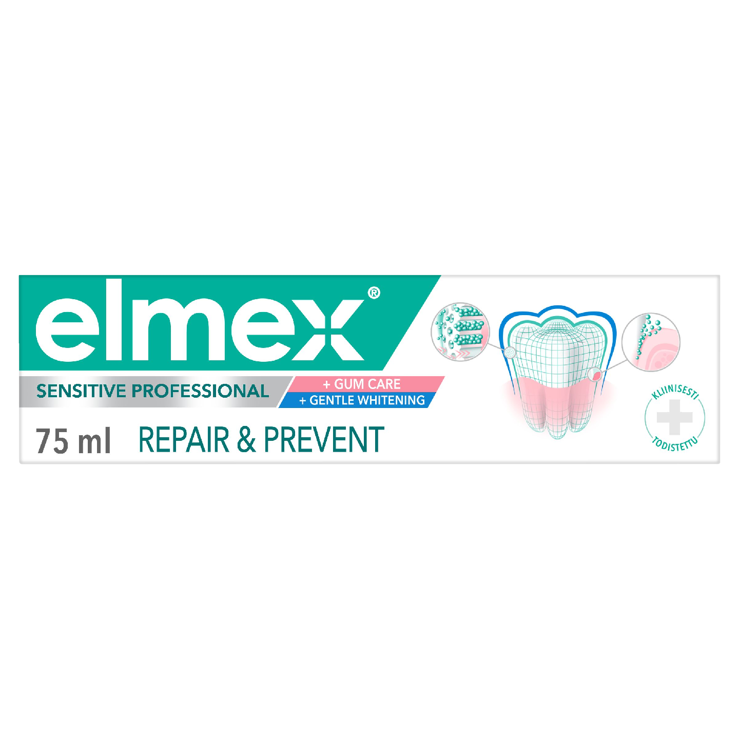 elmex Sensitive Professional Repair & Prevent + Gum + Gentle Whitening hammastahna 75ml