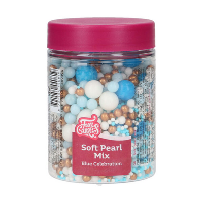 FunCakes pehmeät sokerihelmet, Blue Celebration Mix 80 g