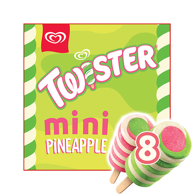 Twister Mini ananas mehujää monipakkaus  8kpl 400ml/348g