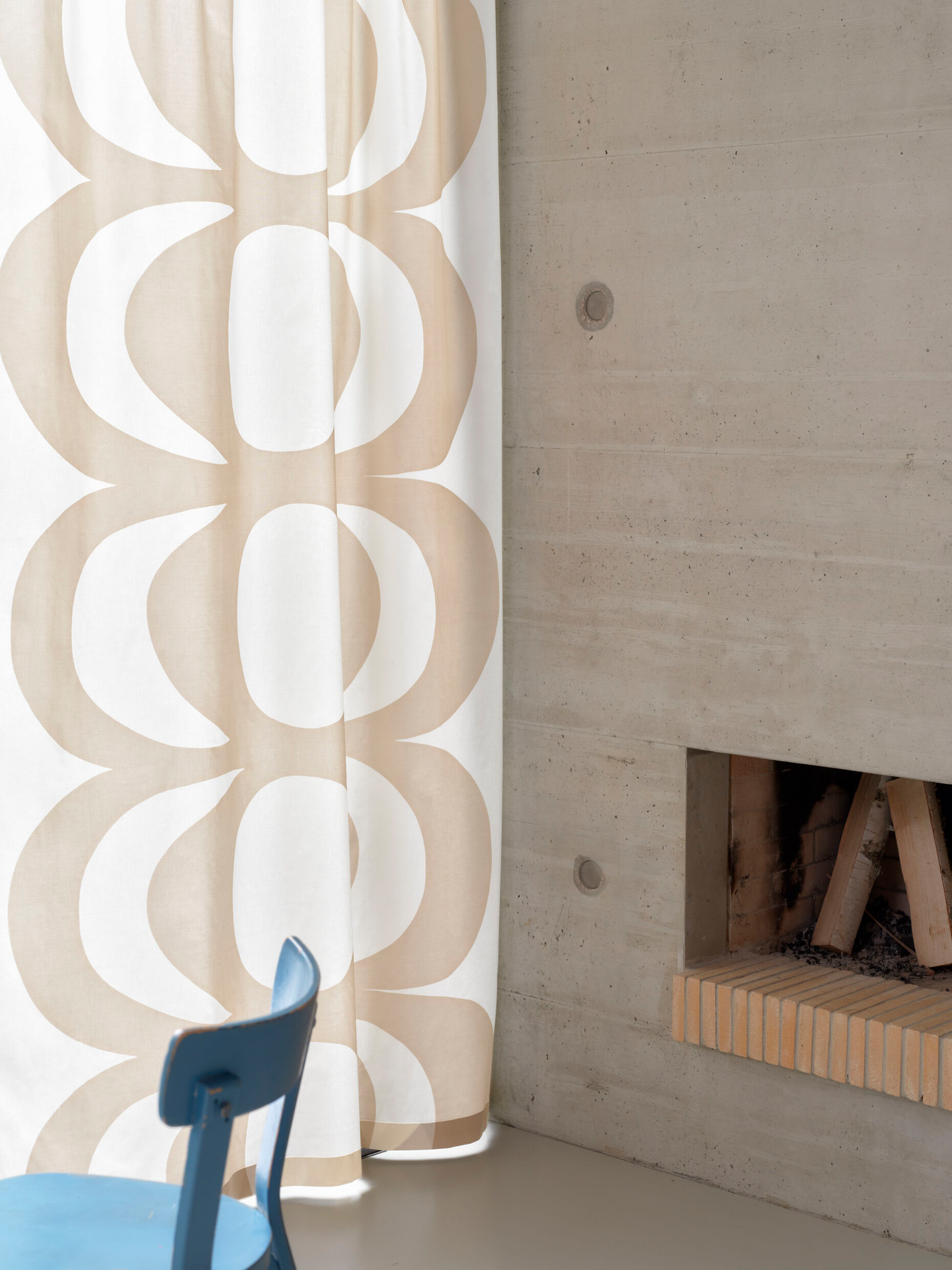 Marimekko Kaivo verho 145x250 cm beige-valkoinen