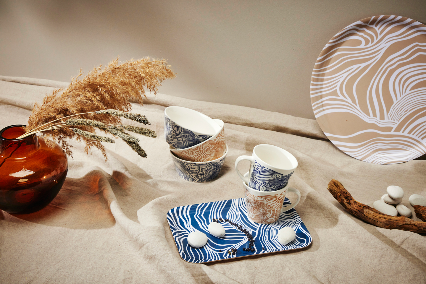 myhome tarjotin Luoto pyöreä 35 cm beige