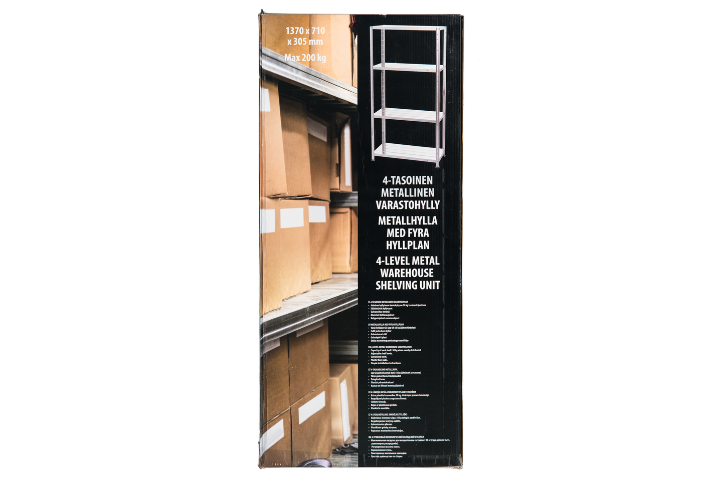 Varastohylly 4-tasoinen