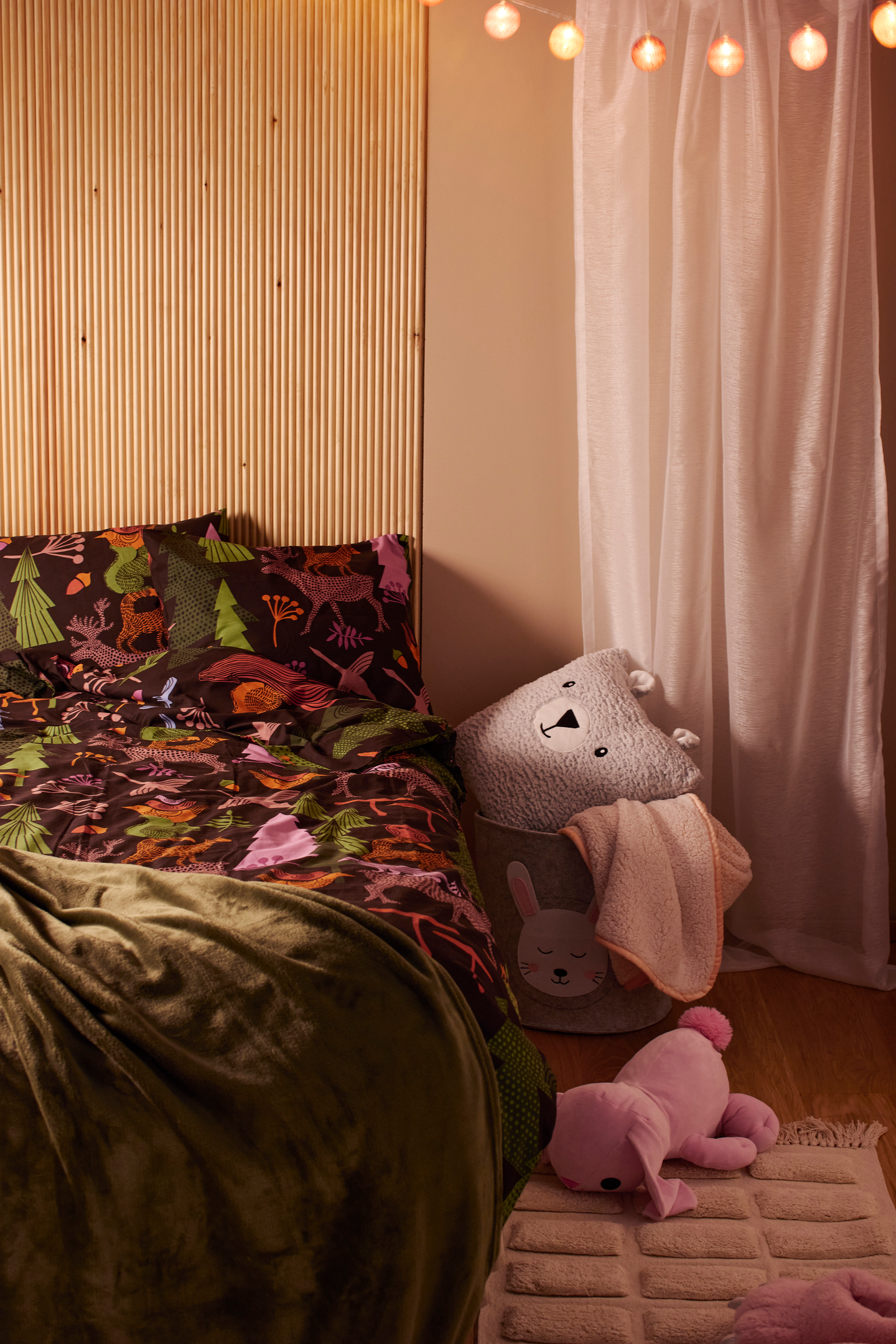 myhome Mättähällä lasten pussilakanasetti 120x160 cm mokka