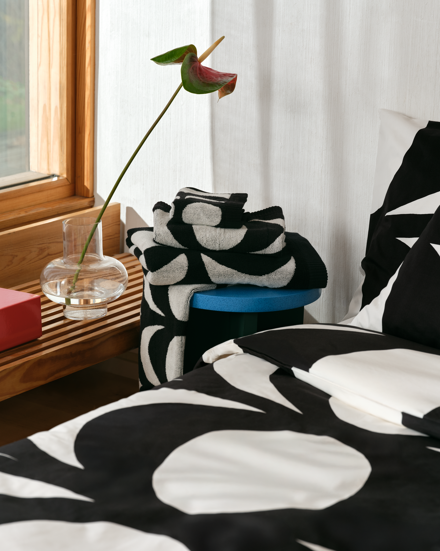 Marimekko Kaivo tyynyliina 50x60 cm 2 kpl valko-musta