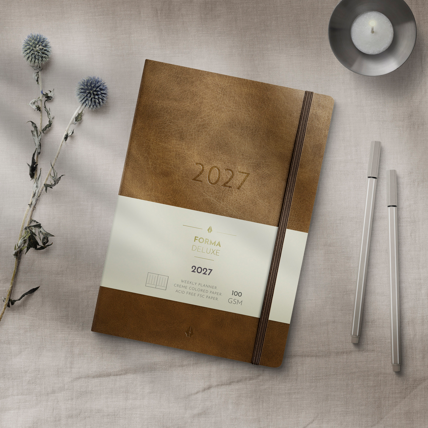 Burde Kalenteri 2027 Business Forma Deluxe ruskea
