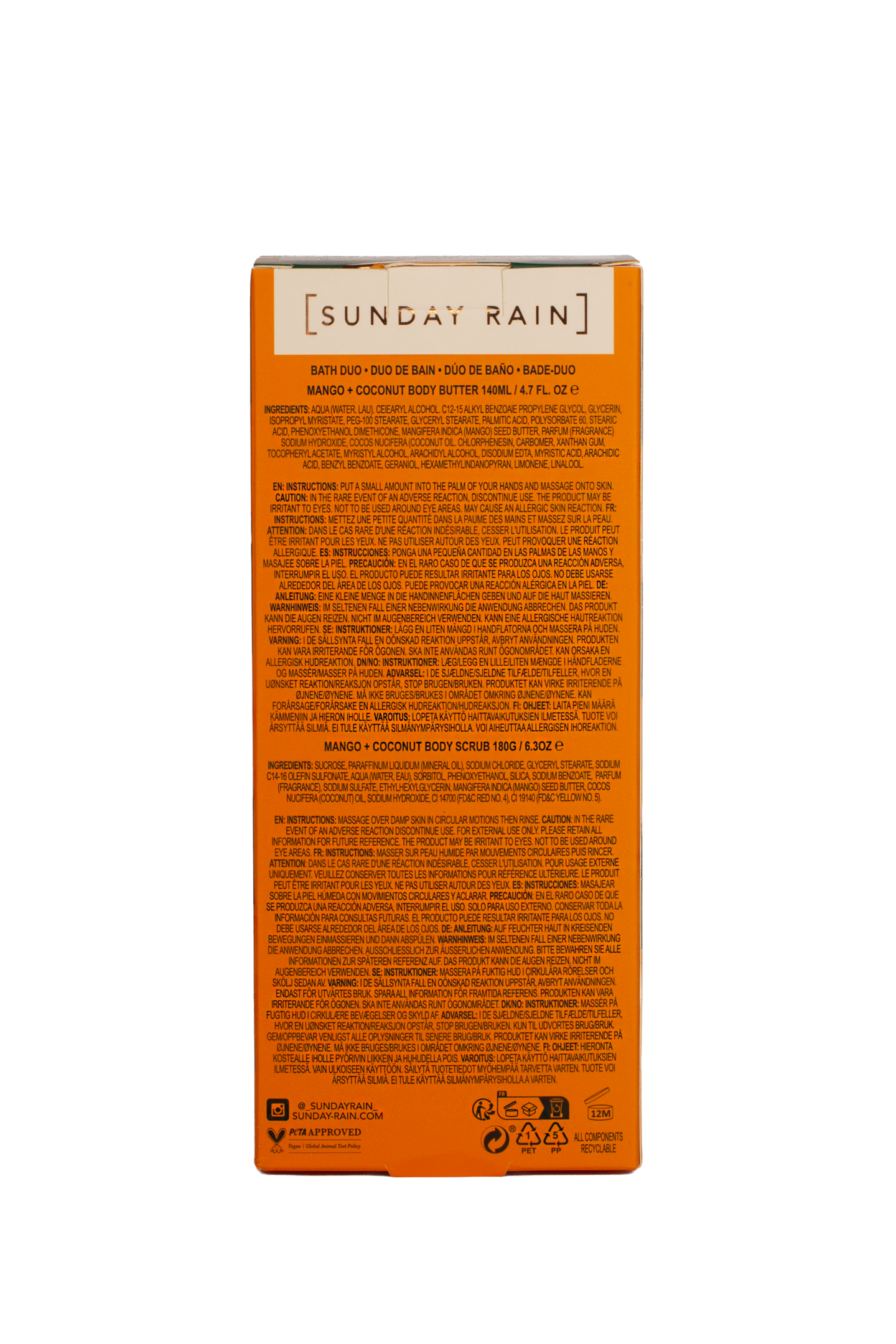 Sunday Rain Mango + Coconut Duo