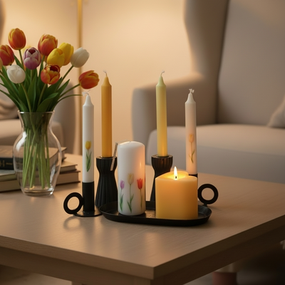 Puttipaja kesäkynttilä 6x14cm Tulppaanit