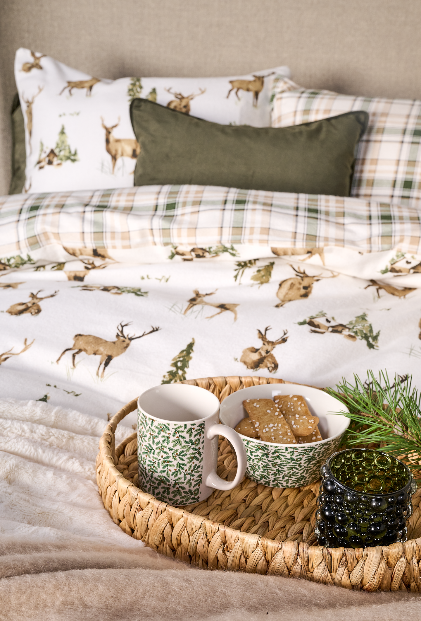 Hemtex 24h Fairyland Check parivuoteen flanellipussilakanasetti 230x220 cm