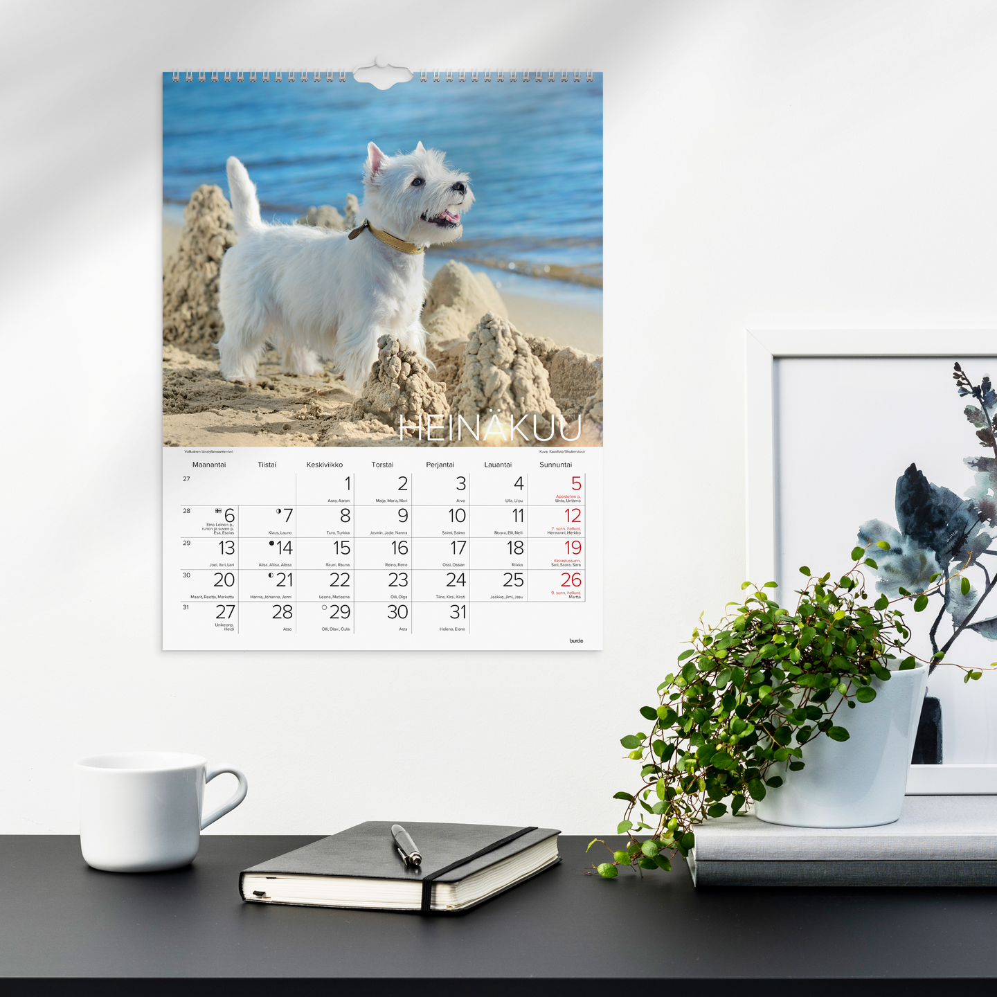 Burde seinäkalenteri 2026 koirat