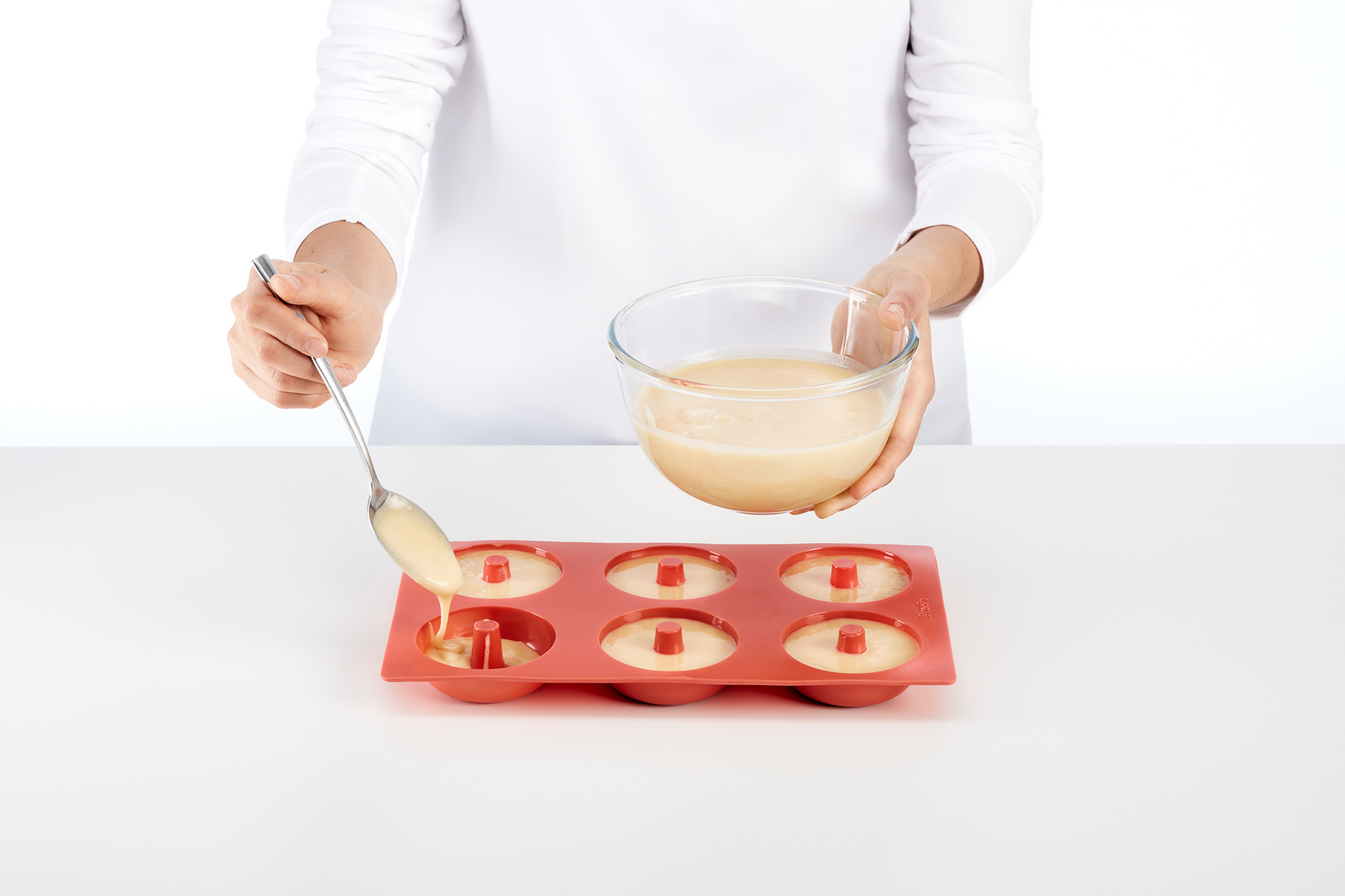 Lekue donitsivuoka 6 kpl punainen