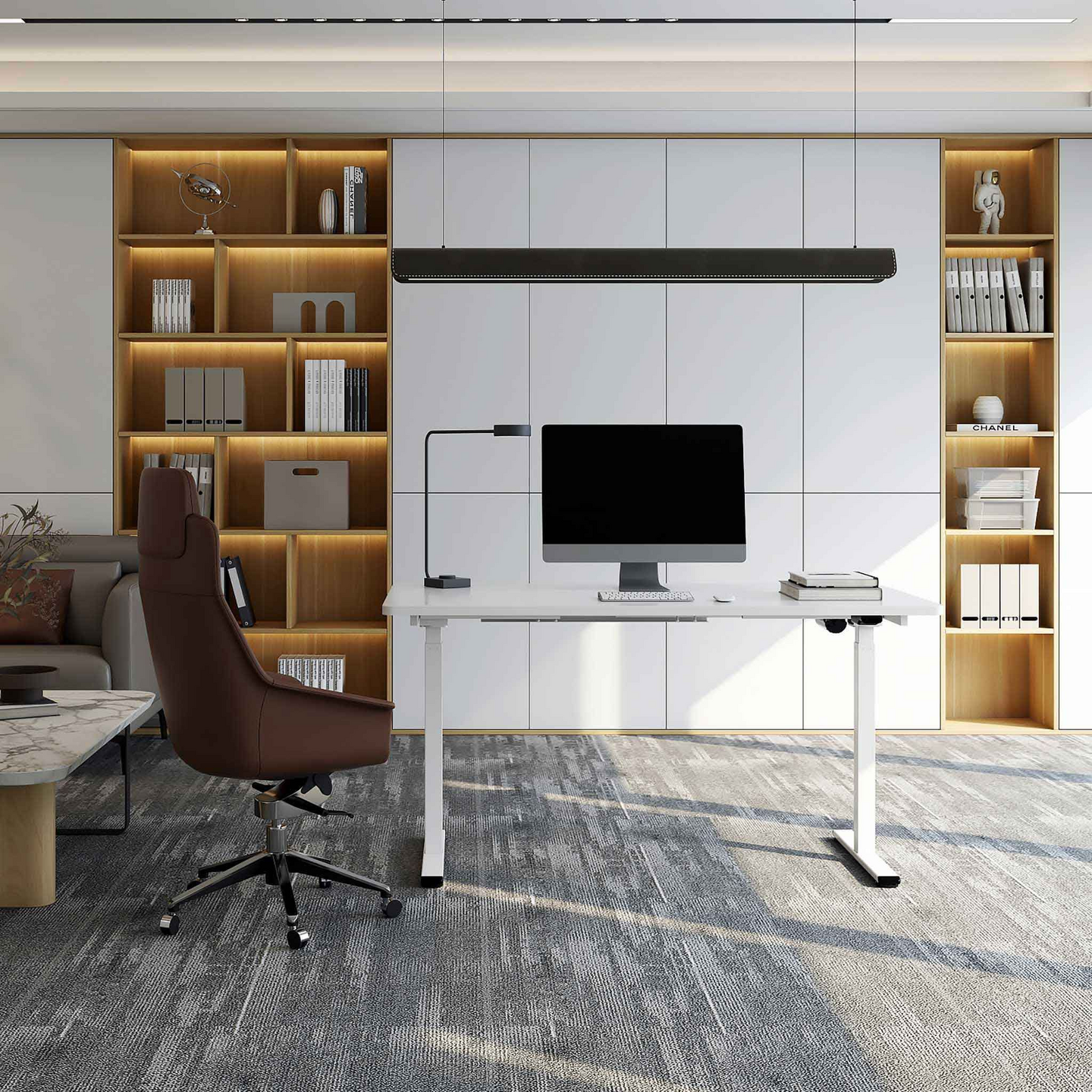 Lykke M100 140 x 70 cm -sähköpöytä, valkoinen