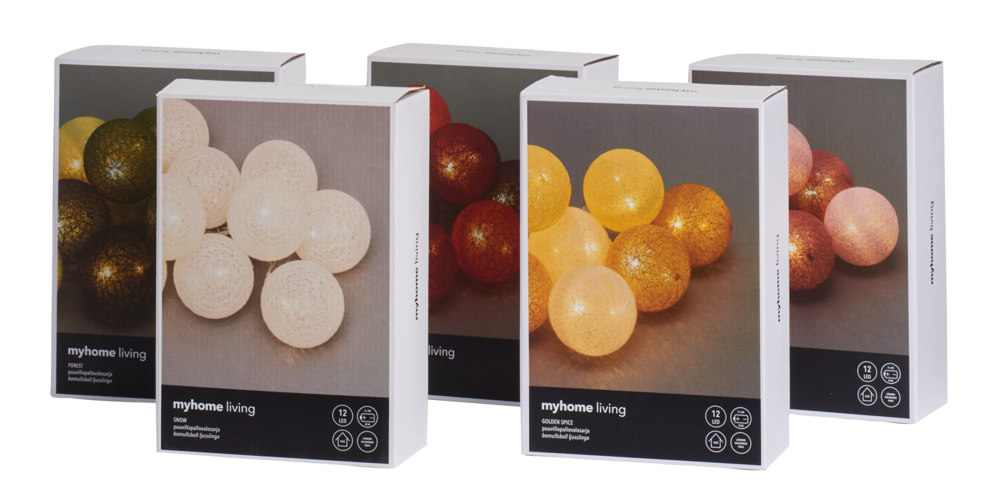 myhome Golden Spice pallovalosarja 12LED