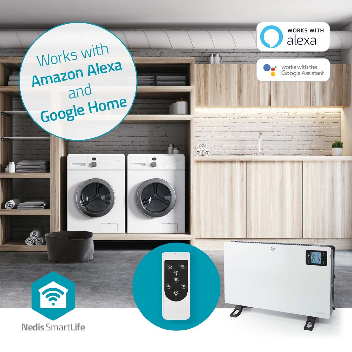 Nedis SmartLife HTCO50WTW -konvektiolämmitin