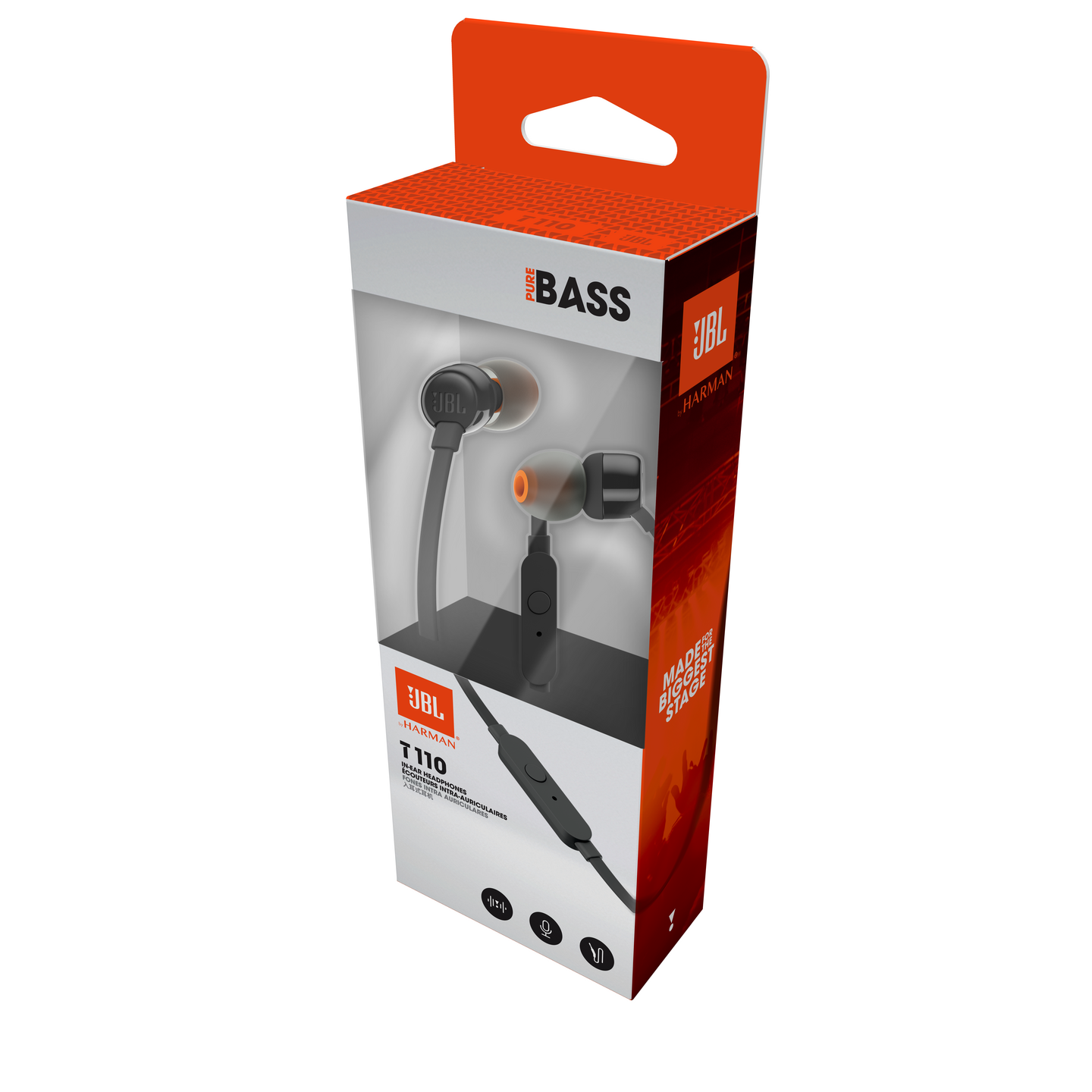 JBL T110 -nappikuulokkeet, musta