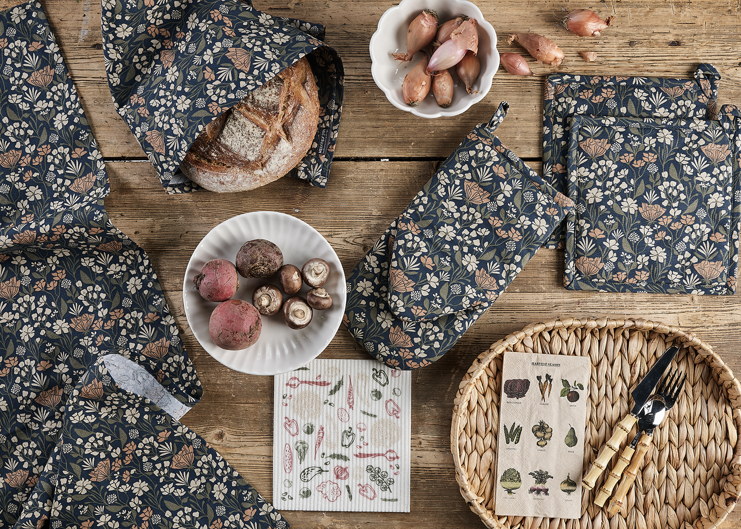 Hemtex 24h Jessie keittiöpyyhe 50x70 cm sininen