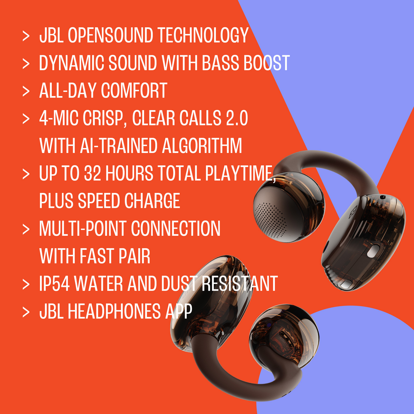 JBL Soundgear Clips -langattomat avoimet nappikuulokkeet, musta