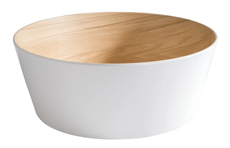 APS Frida kulho Ø 26,5 cm, korkeus 10,5 cm, 3,4 l valkoinen/puu melamiini