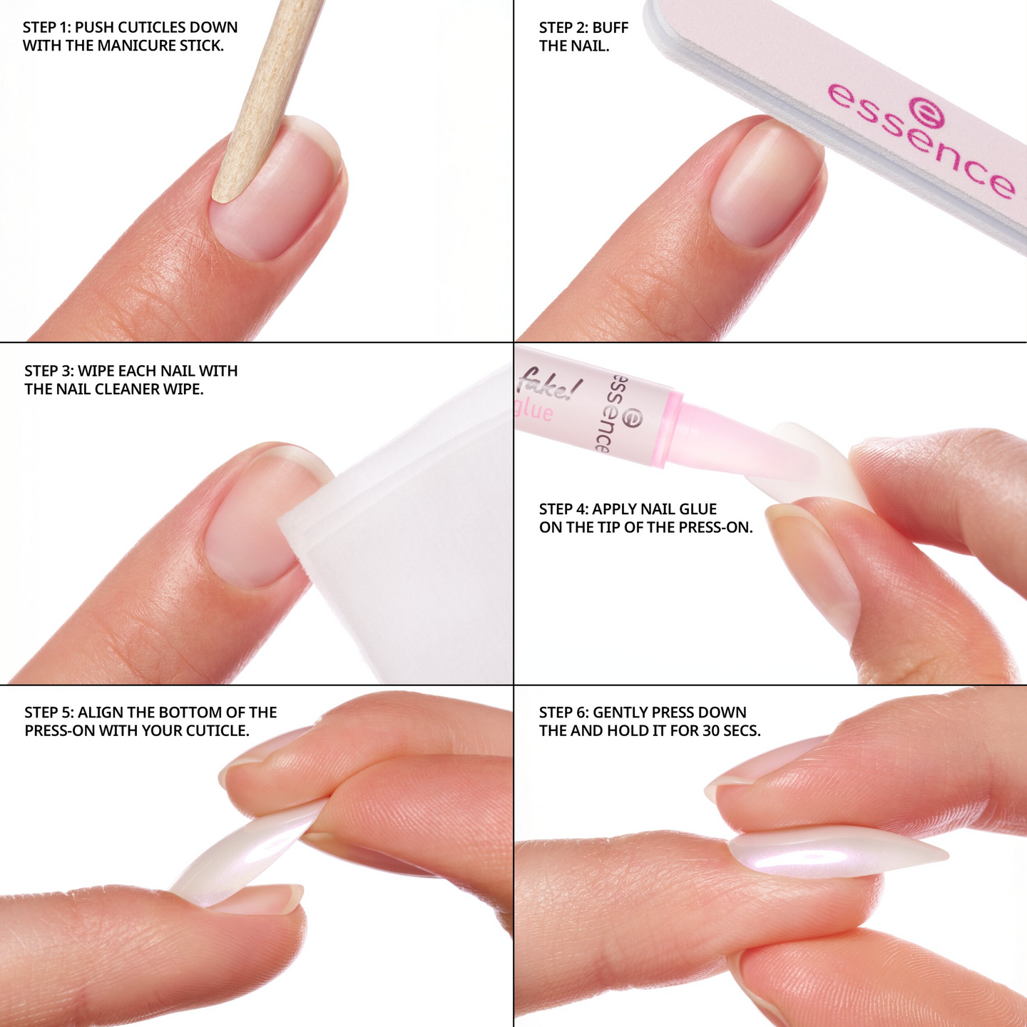 Essence what the fake! Press-On Nails kynsisetti 04 BARE WHITE