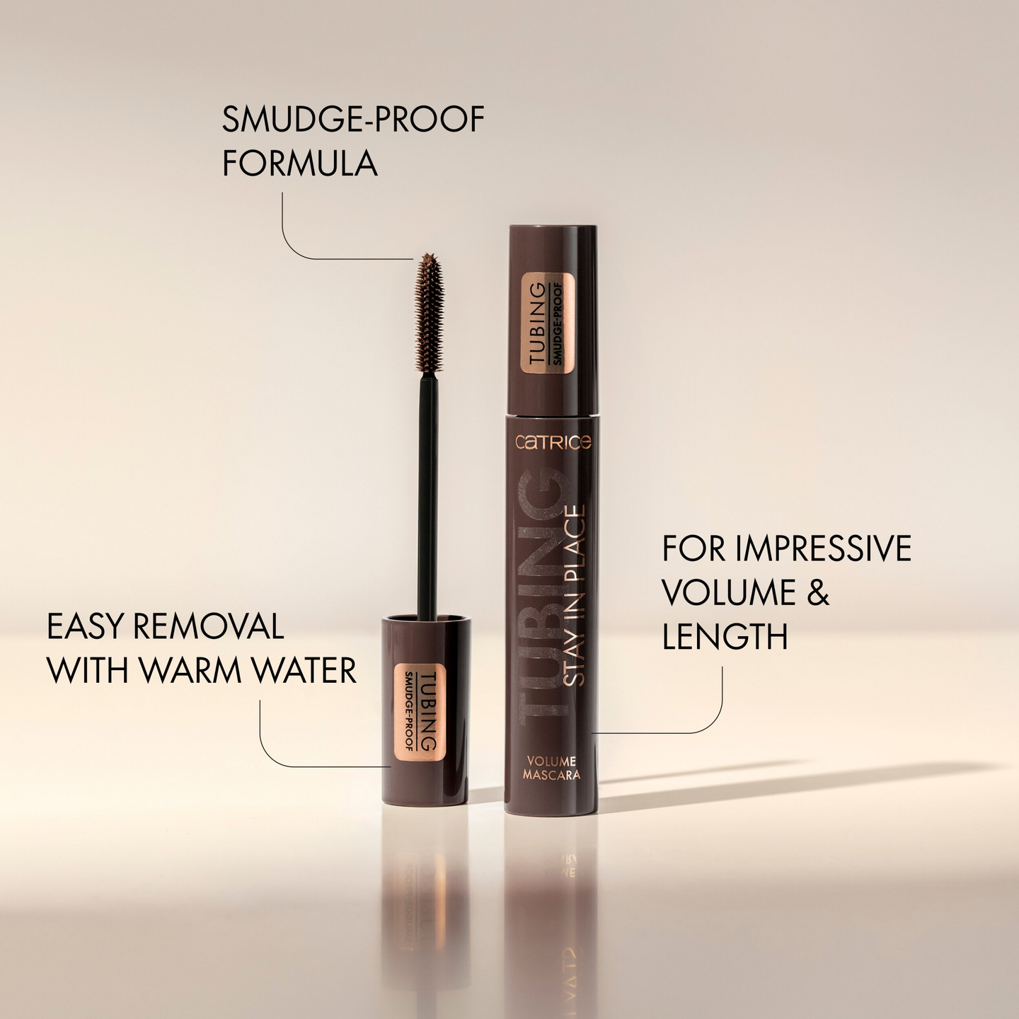 Catrice Tubing Stay In Place volume mascara 020 Panda-Proof Brown