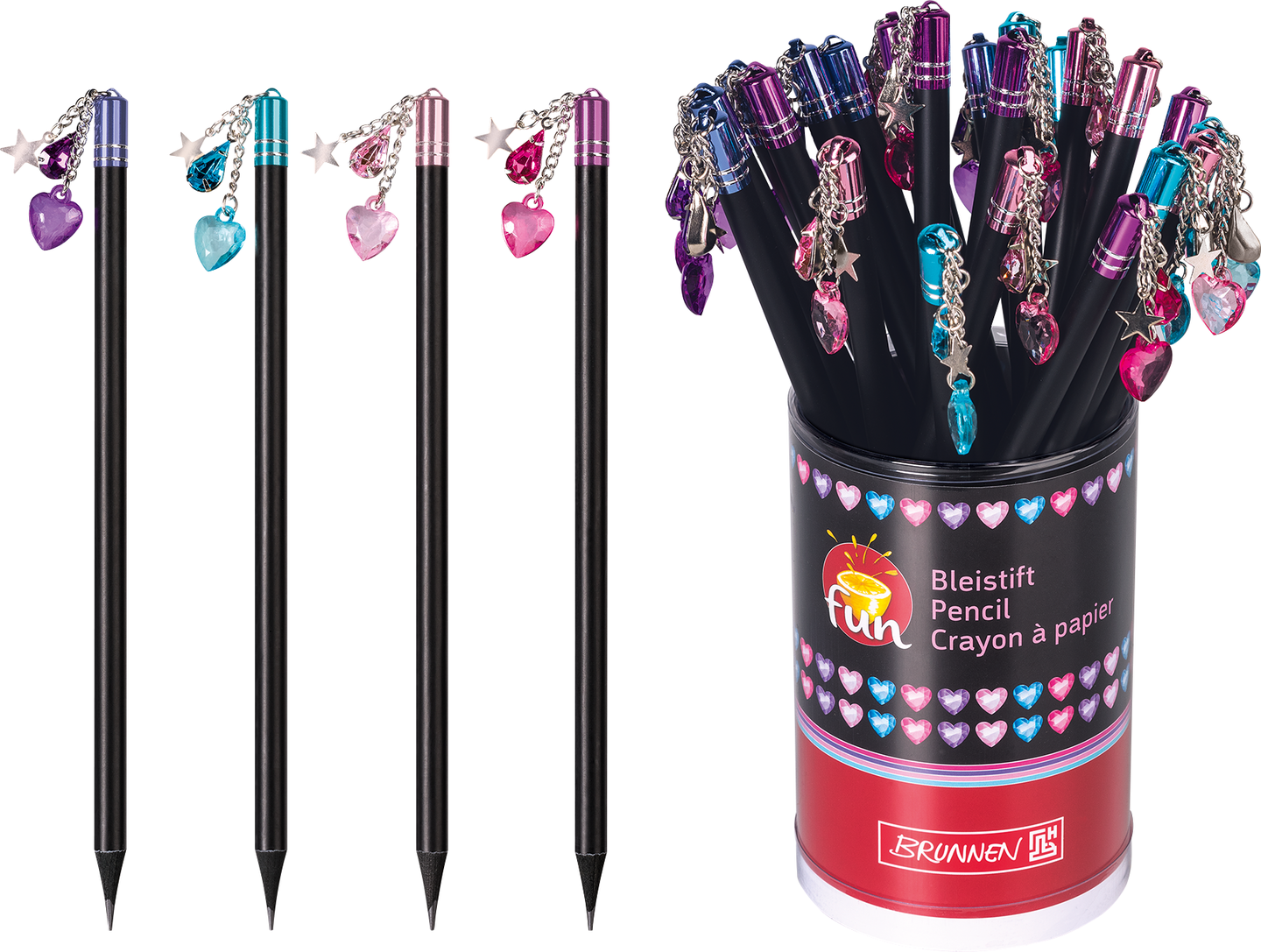 Brunnen musta lyijykynä koristeella