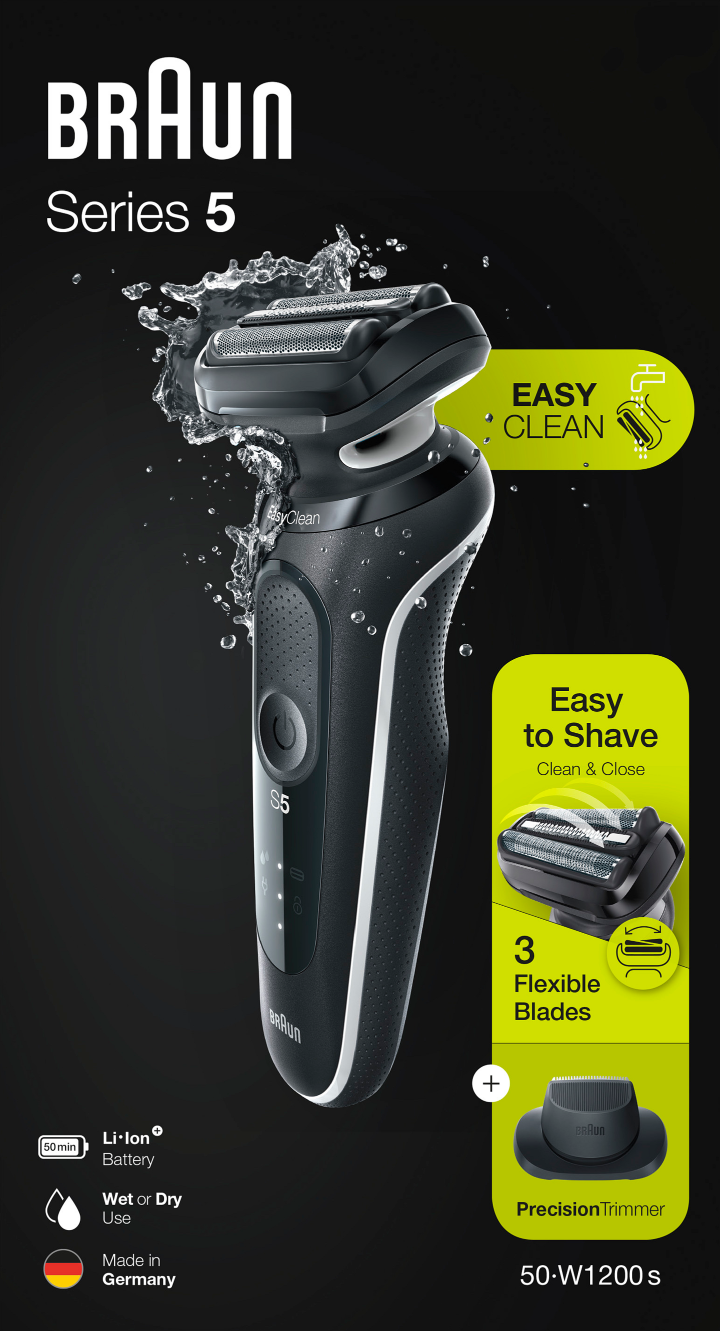 Braun Series 5 50-W1200s -parranajokone