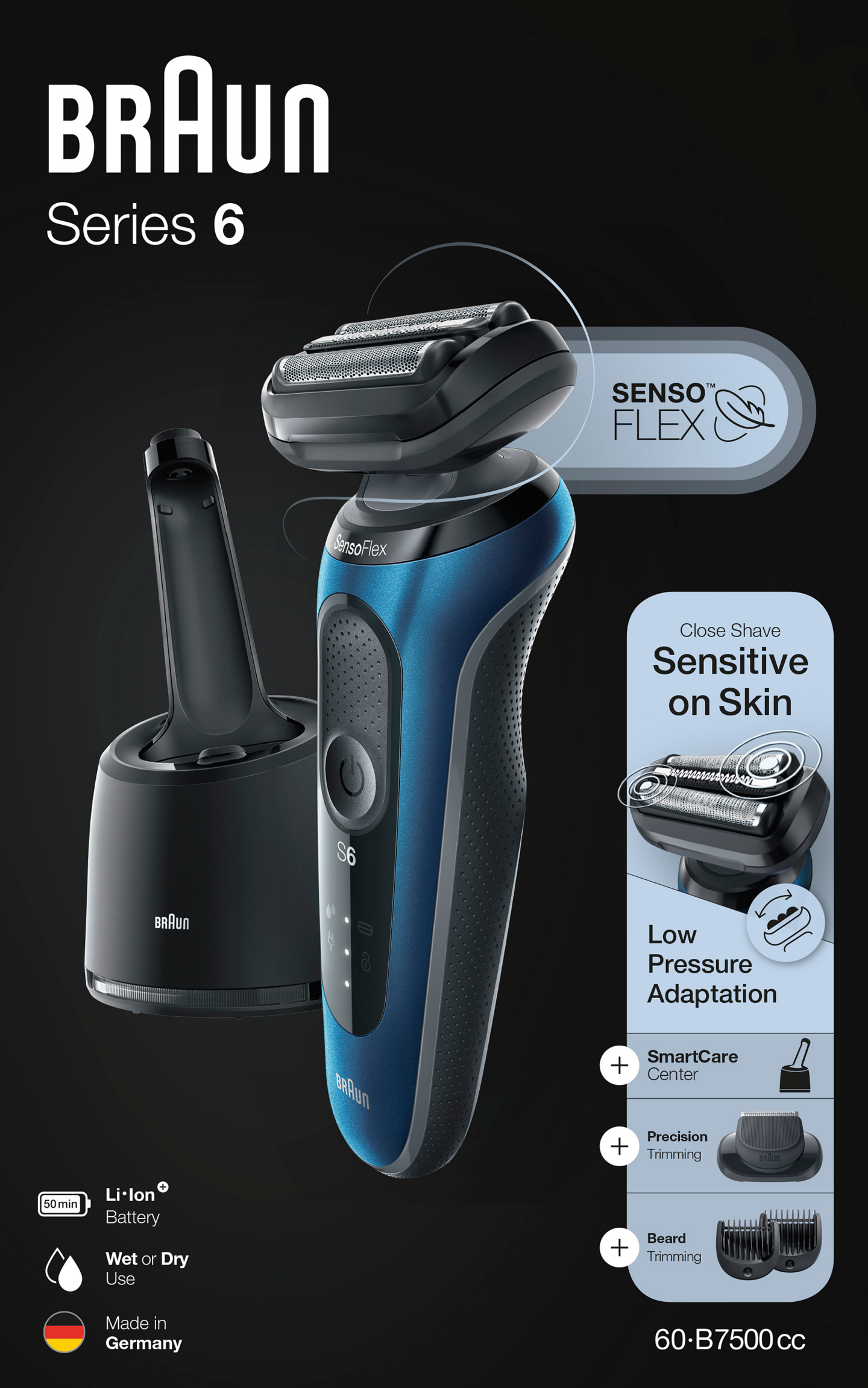 Braun Series 6 60-B7500CC -parranajokone