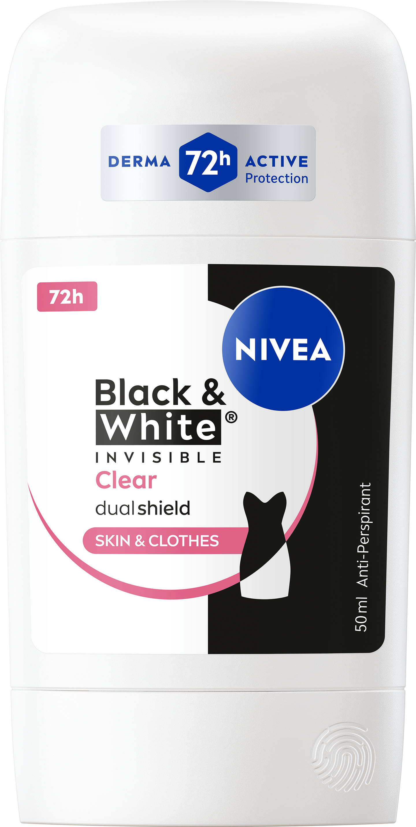 NIVEA 50ml Black & White Invisible Clear Deo Stick -antiperspirantti