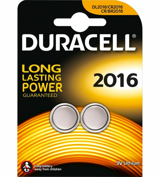 Duracell CR2016 -nappiparisto, 2 kpl