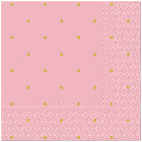 Ilmapallokeskus lautasliina kullanväriset pilkut 33x33cm 20kpl