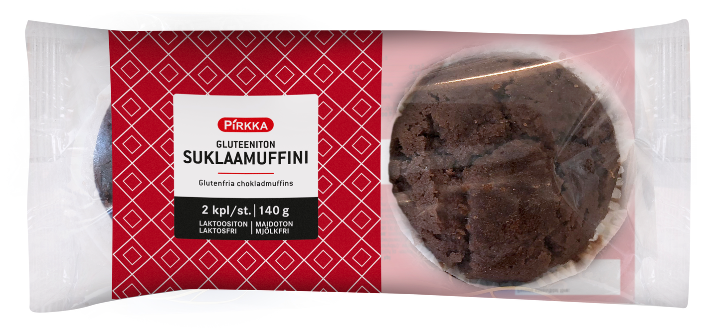 Pirkka gluteeniton suklaamuffini 2kpl/140g
