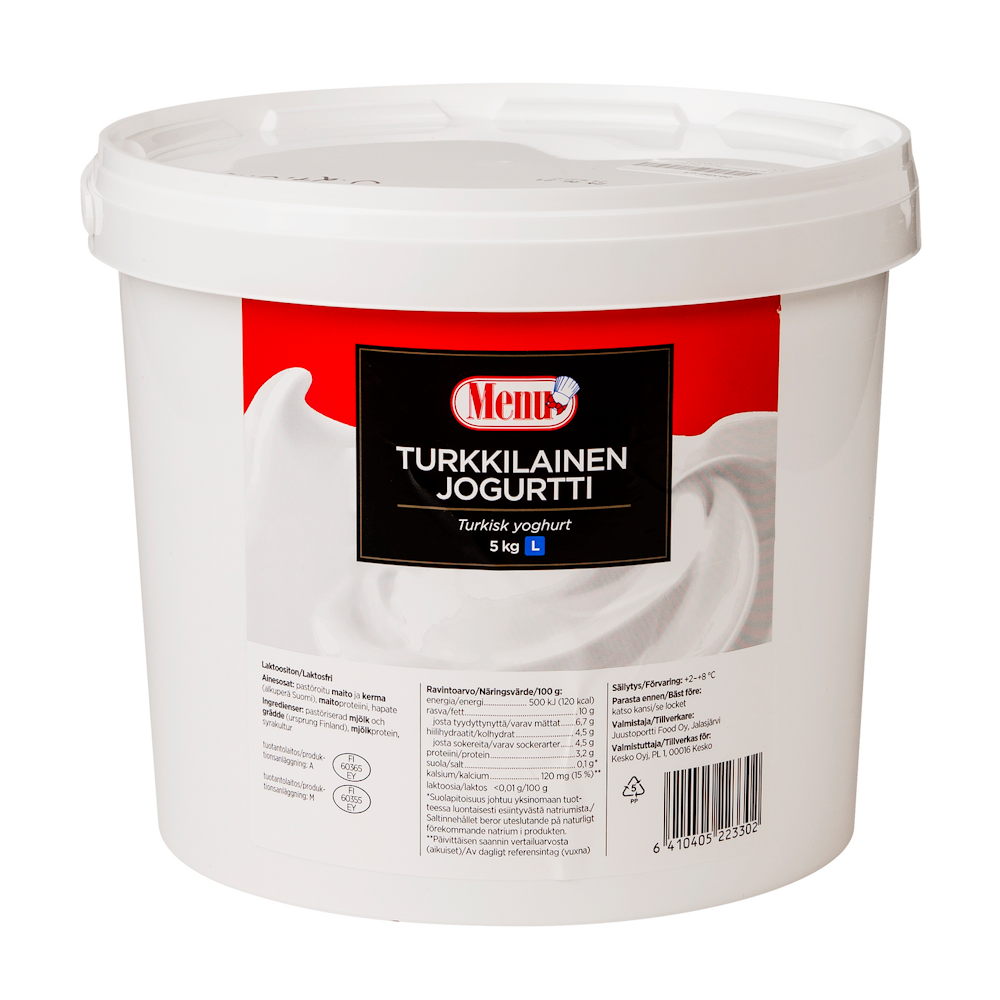 Menu turkkilainen jogurtti 5kg laktoositon — HoReCa-tukku Kespro