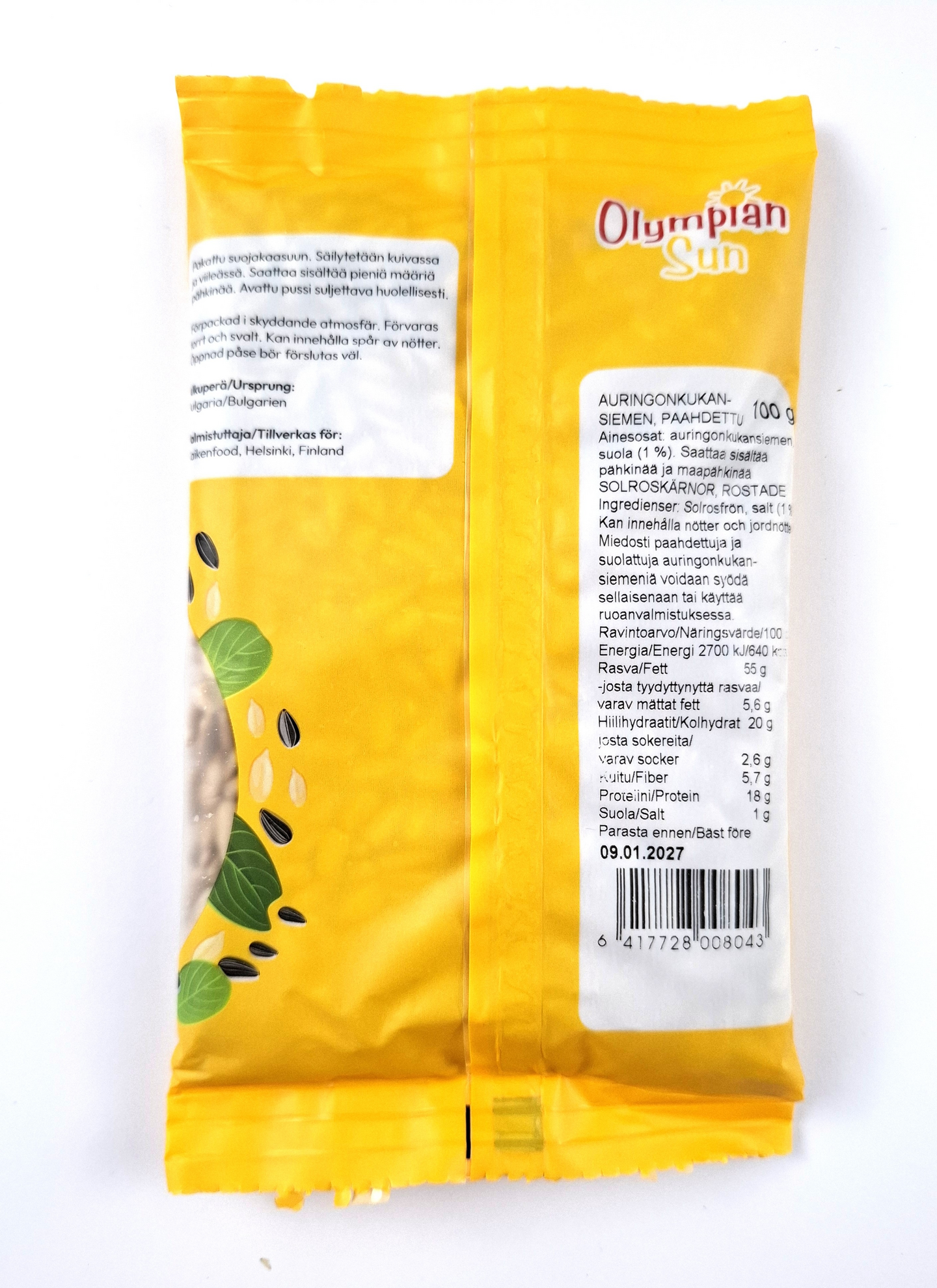 Olympian Sun Auringonkukansiemen suolattu 100g