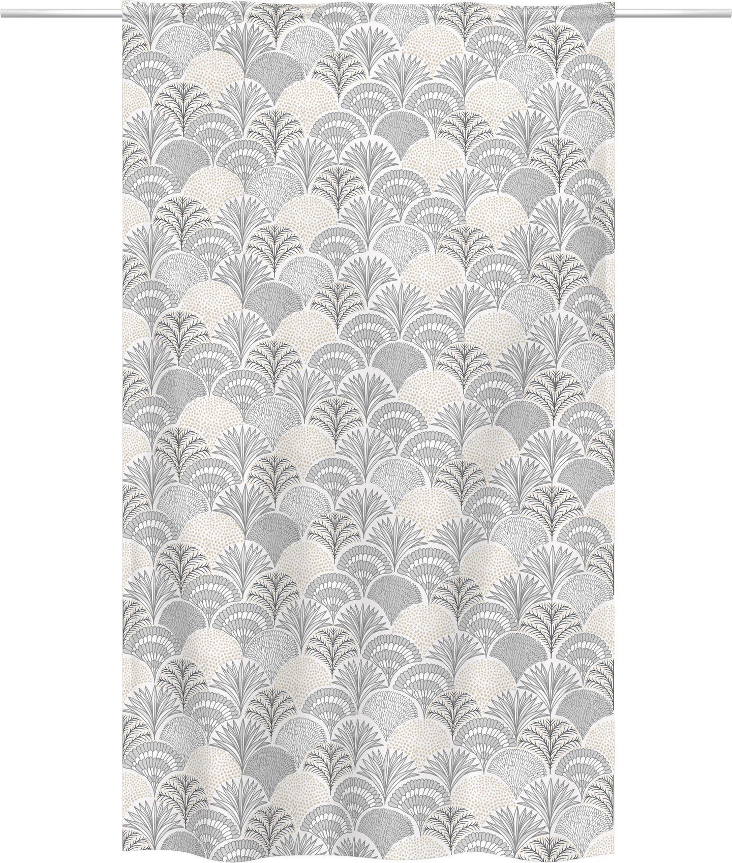 Vallila Viuhka verho harmaavalkoinen