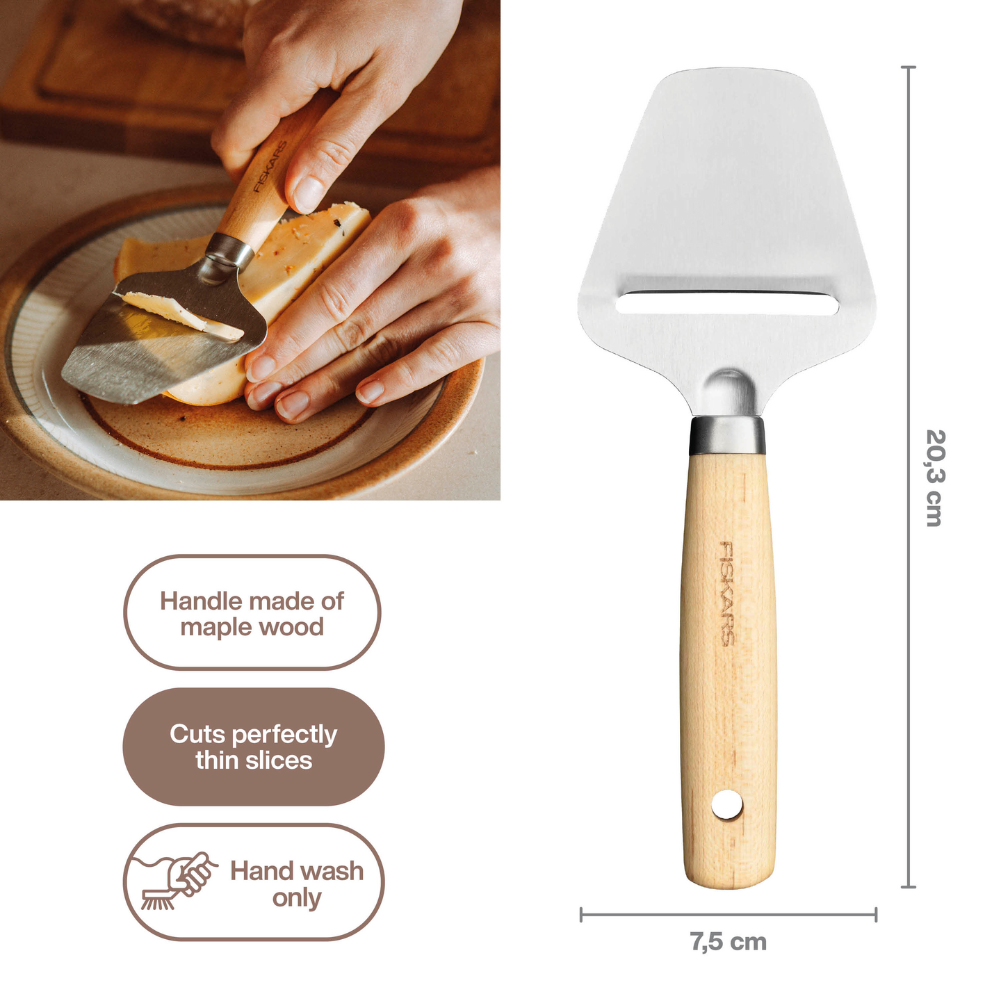 Fiskars Folken juustohöylä kovajuusto FSC