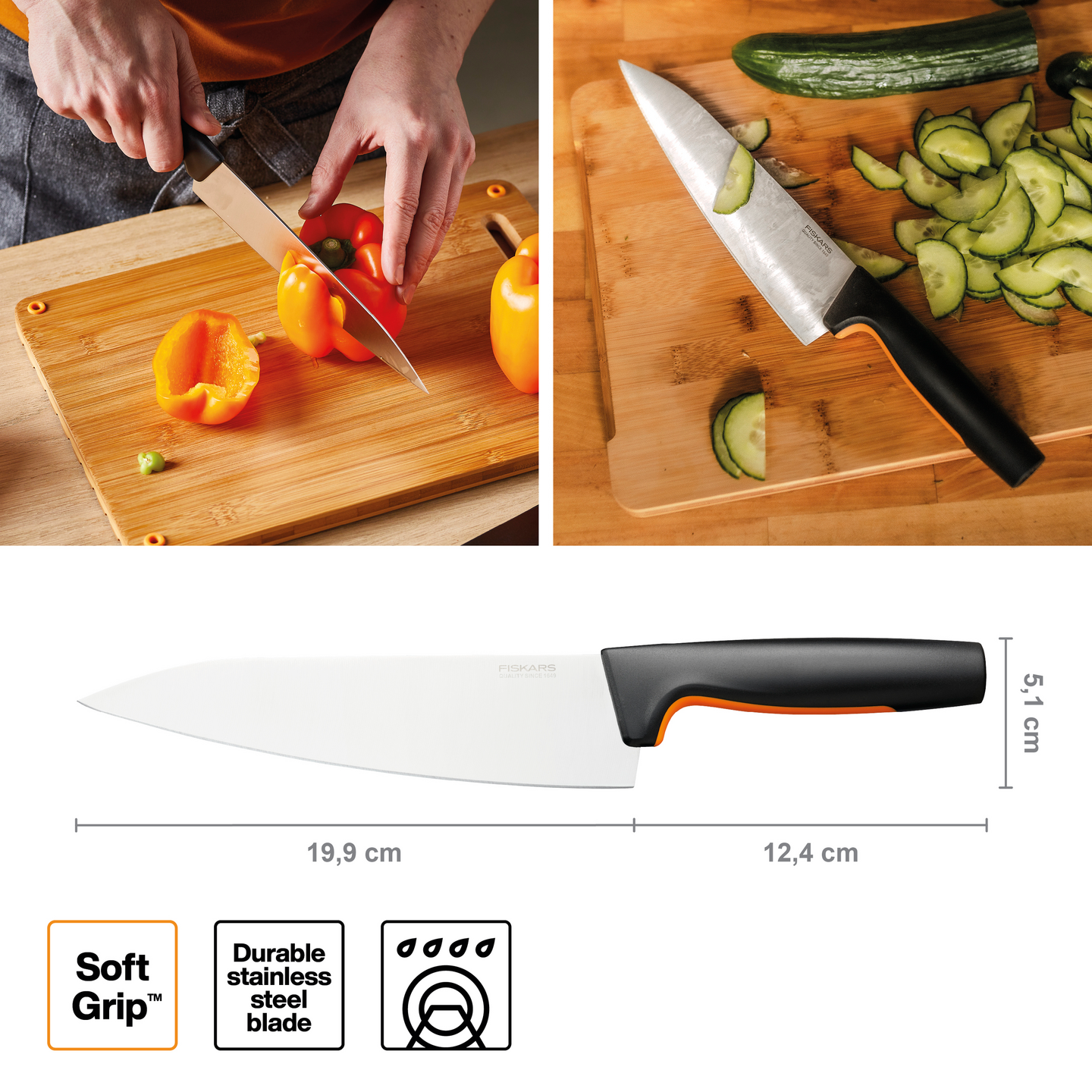 Fiskars FF Iso kokinveitsi 20cm
