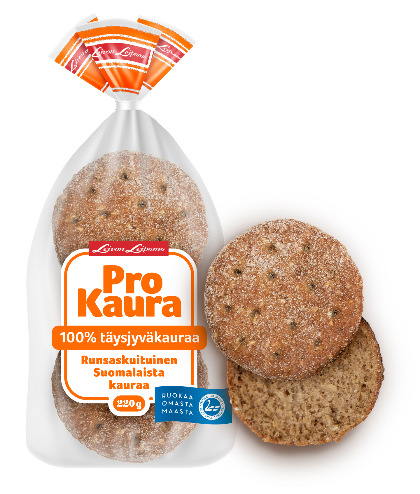 Leivon Leipomo ProKaura 220g 100% täysjyväkauraleipä