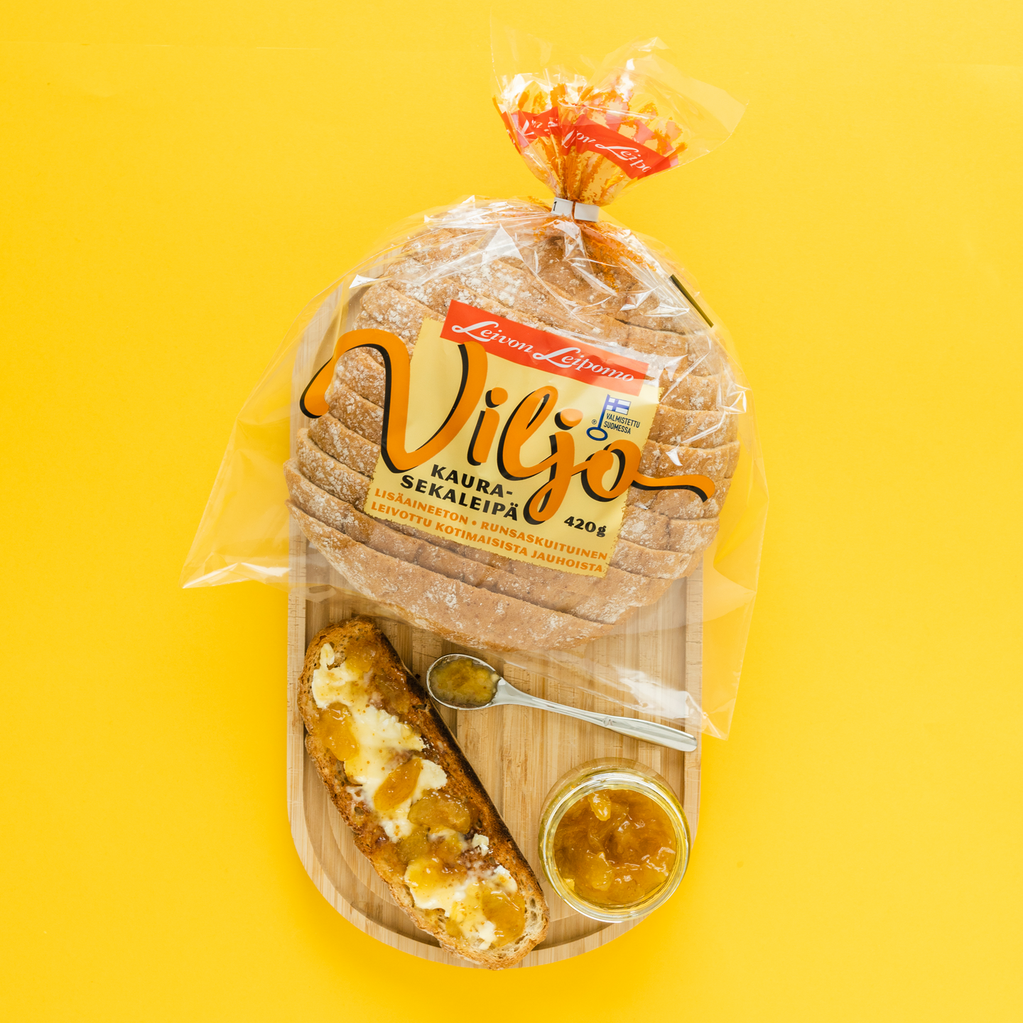 Leivon Leipomo Viljo Kaurasekaleipä 420g viipaloitu