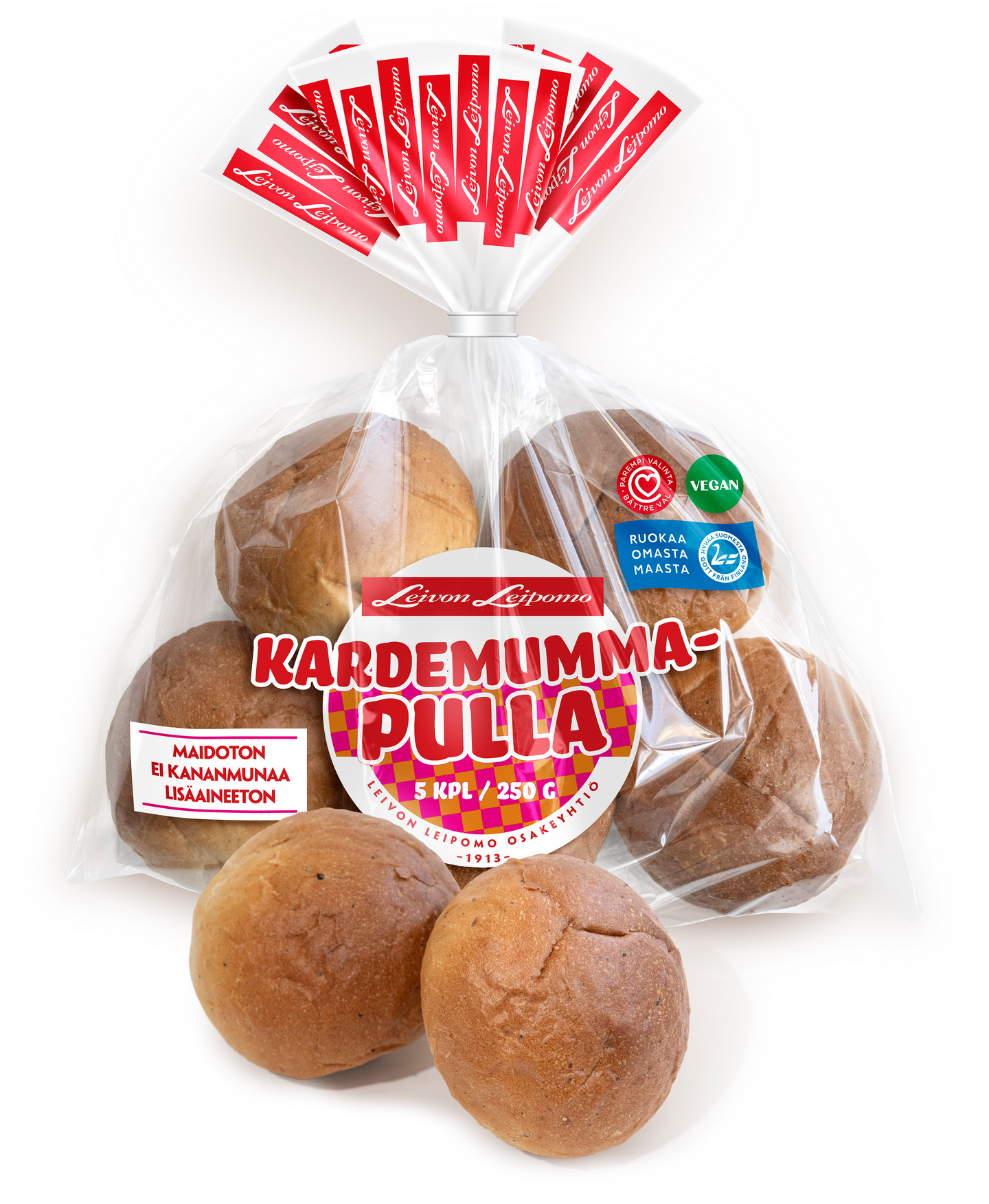 Leivon Kardemummapulla 250g, 5 kpl