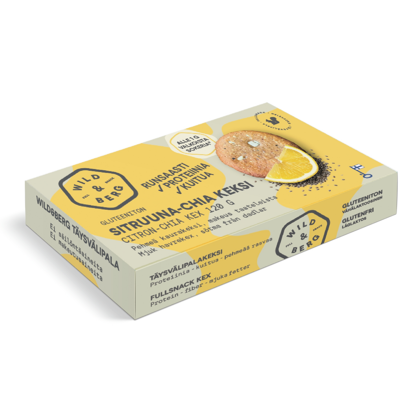 Wild Berg pehmeä keksi 120g sitruuna chia gluteeniton
