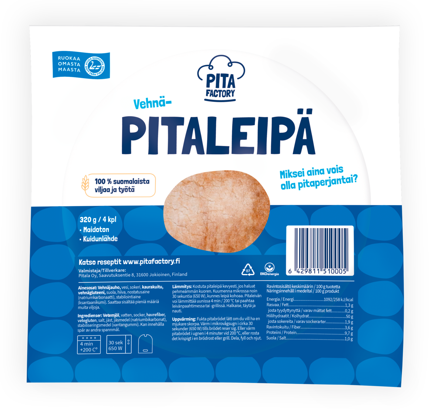 Pita Factory pitaleipä 4kpl/320g