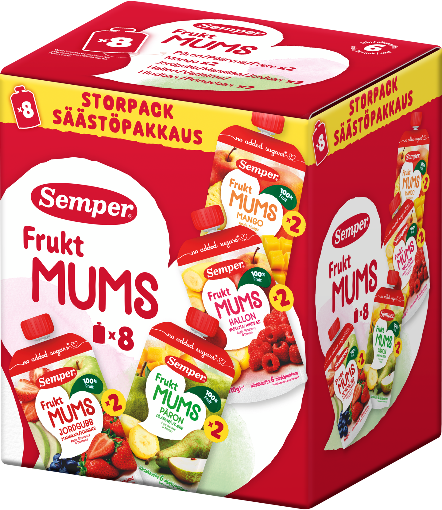 Semper Fruktmums 8x110g säästöpakkaus alkaen 6kk