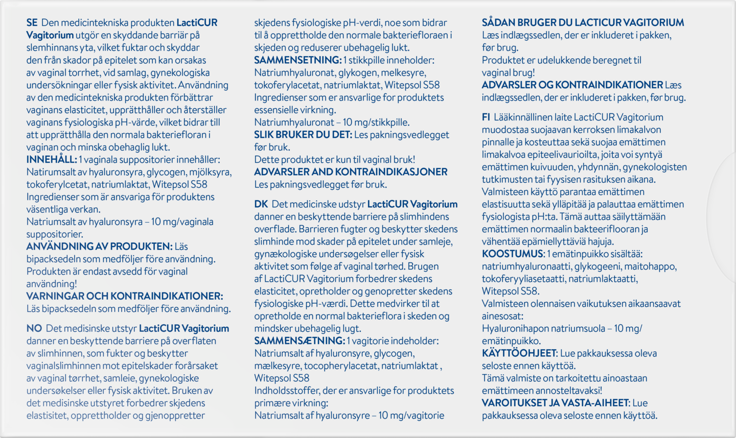 RFSU LactiCUR Vagitorium Emätinpuikko 10 kpl